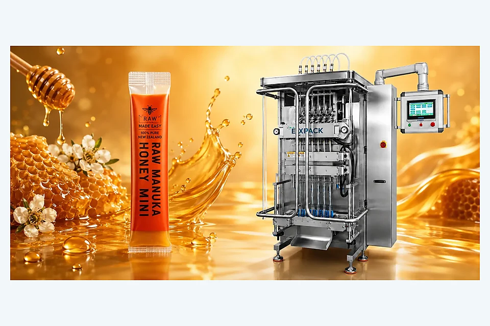 Liquid honey stick pack route
